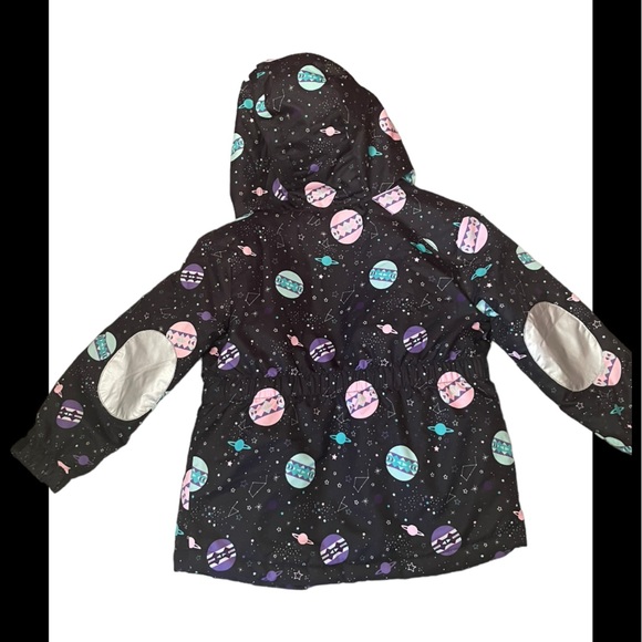 EUC Outer Space Hooded Fleece Lined Water Proof Puffer Snow Jacket Girl’s 4T - Picture 14 of 15